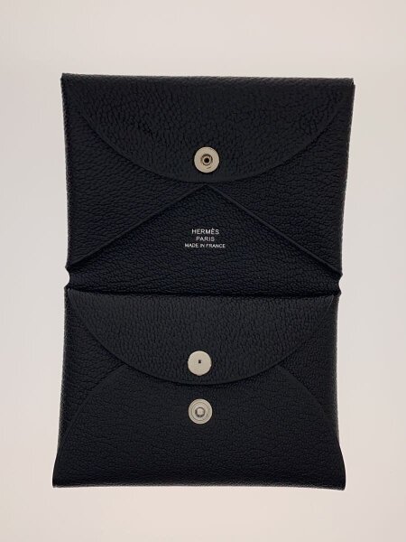 HERMES エルメス カルヴィデュオ W刻印 カードケース レザー BLK 黒 中古品の販売・通販なら