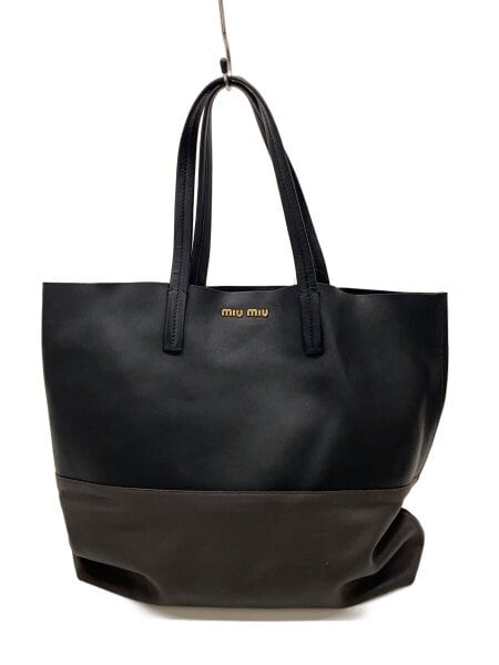miu miu バイカラー レザートートバッグ MIU MIU(ミュウミュウ 