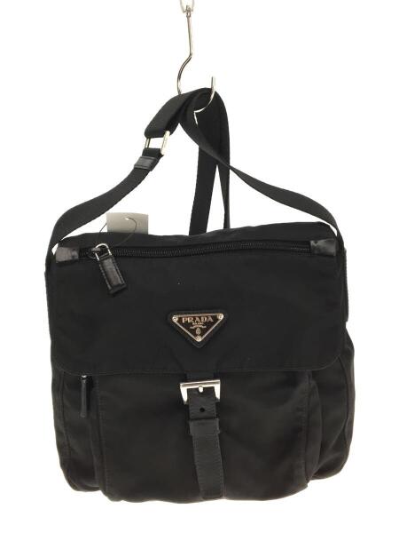 PRADA(プラダ) / ショルダーバッグ/ナイロン/BLK/フラップ/テスート