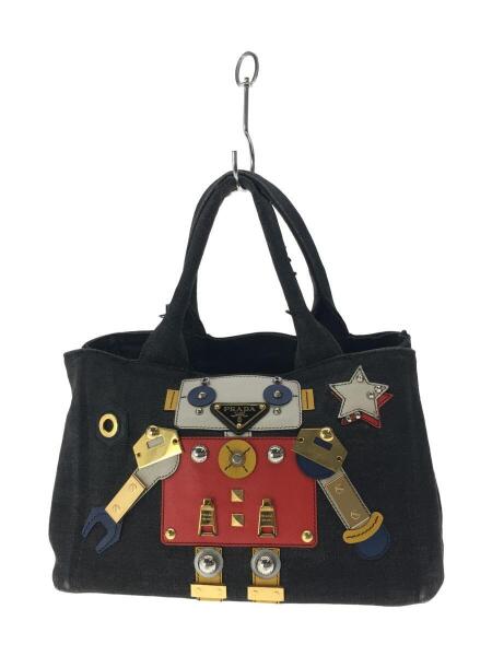 ロボットデニムカナパ風トートバッグ PRADA プラダ美品 カナパ 