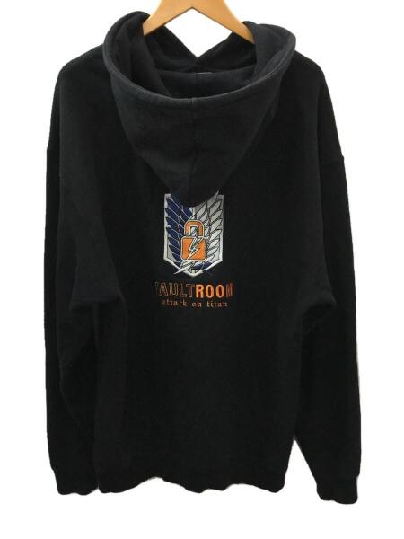 vaultroom◇パーカー/L/コットン/BLK/進撃の巨人 進撃の巨人パーカー