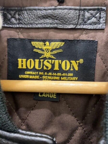 HOUSTON(ヒューストン) / COW LEATHER AWARD JACKET/L/牛革/BLK/8212