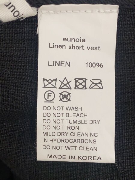 eunoia(ユノイア) / Linen Short Vest/リネン100/ベスト/--/リネン/BLK 