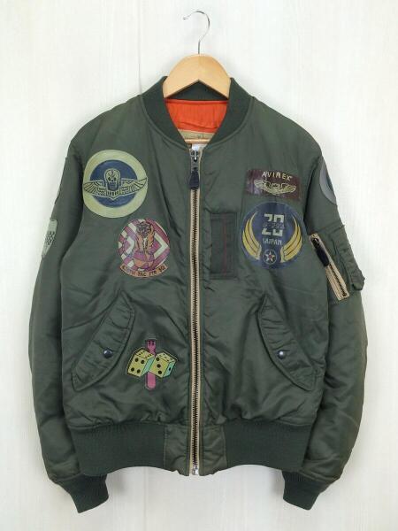 AVIREX(アヴィレックス) / MA-1/フライトジャケット/レザーワッペン/L