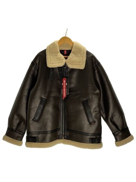 ALPHA レザームートンジャケット Lサイズ Lサイズ】アルファ ムートン