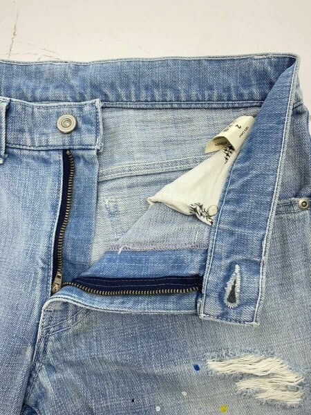 SKINS / SPLASH DENIM PANTS/ダメージ加工/ペイント加工/デニム/2/コットン/BLU SKINS(スキンズ) / SPLASH DENIM PANTS/ダメージ加工/ペイント加工