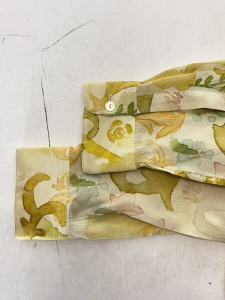 MASU / GRANNY ZIP-UP SHIRTS/長袖シャツ/46/シルク/イエロー/総柄/MSSS-SH0222 MASU(エムエーエスユー) / GRANNY ZIP-UP SHIRTS/長袖シャツ/46/シルク