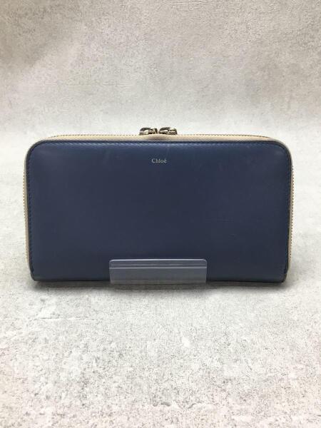 Chloe(クロエ) / ベイリー/長財布/ラウンドファスナー/レザー/BLU/無地 