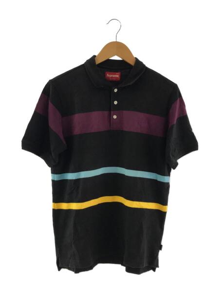 Supreme Open Knit Stripe Zip Polo Black