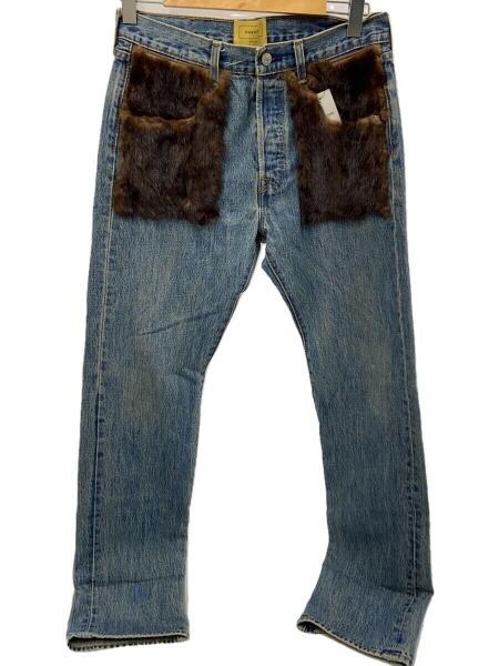 7×7 セブンバイセブン　ファー付きデニムジーンズ 7×7 セブンバイセブンファー付きデニムジーンズ