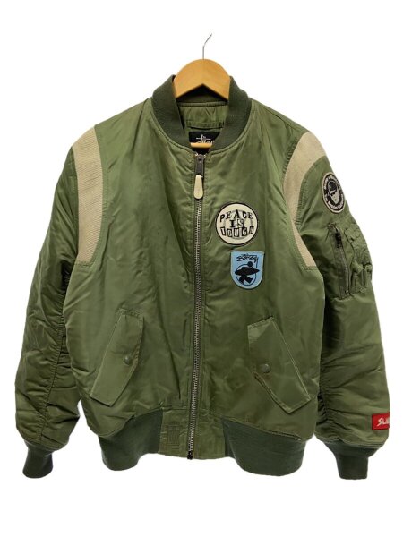 ALPHA INDUSTRIES × STUSSY / フライトジャケット/L/ナイロン/KHK// STUSSY(ステューシー) / ×ALPHA INDUSTRIES/フライトジャケット/L