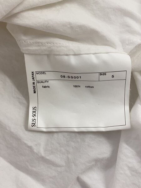 SUS-SOUS(シュス) / 長袖シャツ/5/コットン/WHT/08-SS001 | 古着の販売