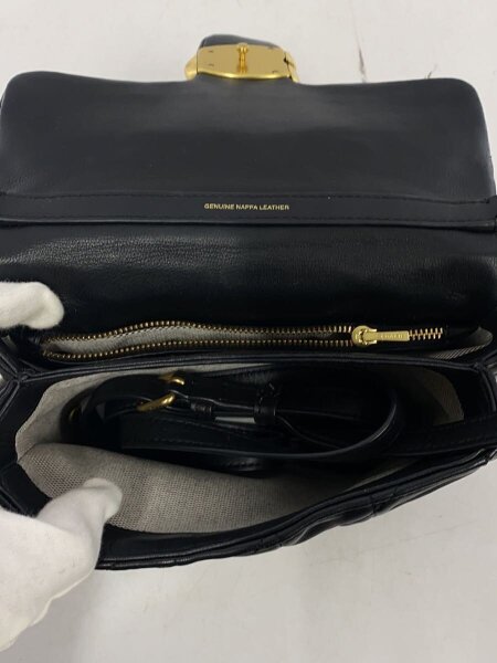【美品】coach、コーチ、ブラックレザーキルティングゴールドショルダーバッグ COACHブラックレザー キルティング ショルダーバッグ 美品coach