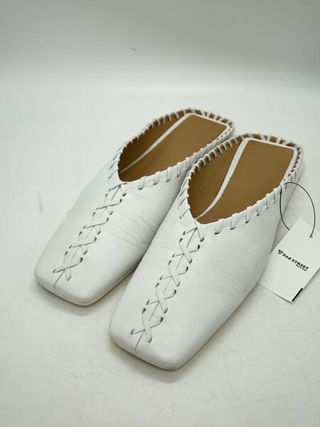 JIL SANDER レザーシューズ　スクエア JIL SANDER(ジルサンダー) / スクエアトゥ/ステッチ/サンダル/36/WHT