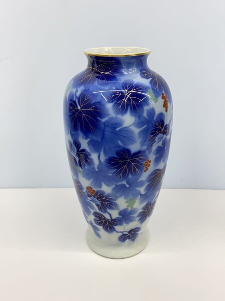 美品　花瓶 深川製磁 インテリア 壺 花器 深川製磁(フカガワセイジ) / 壷・花瓶/呉須ブドー// | 中古品の販売