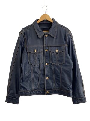 【美品】 BOLINI ボリーニ カウレザー トラッカー ジャケット ネイビー BOLINI（[イリョウ]ボリーニ）の中古品の通販サイト セカンド