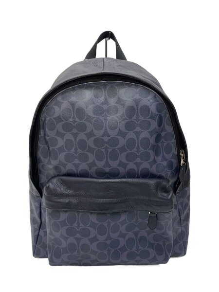 【新品未使用】 コーチ　リュック　シグネチャー　PVC×レザー ブラック COACH(コーチ) / リュック_シグネチャー/PVC/NVY/総柄// | 中古品の