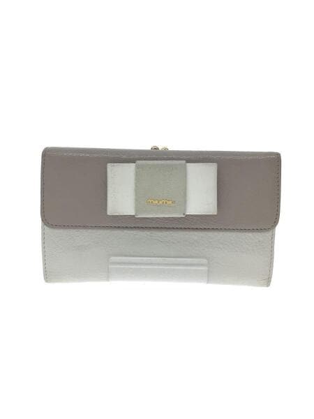 MIU MIU(ミュウミュウ) / 長財布/レザー/GRY/レディース/バイカラー 