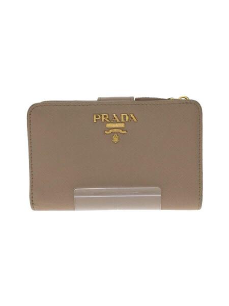 PRADA(プラダ) / 2つ折り財布/サフィアーノ/ロゴプレート/レザー/PNK