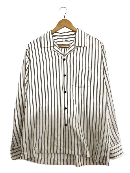 ALLEGE(アレッジ) / STRIPE OPEN COLLAR SHIRT/長袖シャツ/2/ウール 