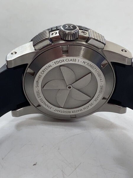 EDOX(エドックス) / クォーツ腕時計/アナログ/ラバー/BLK/BLK/1014-1 