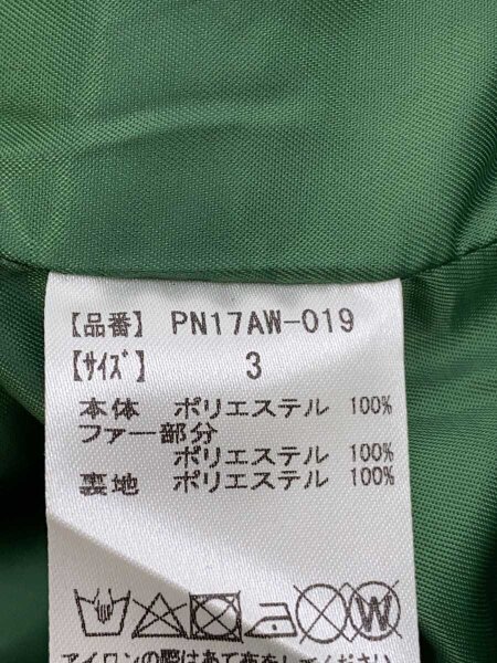 PUNYUS(プニュズ) / チャイナ柄フェイクファー袖コート/3/--/GRN/総柄 