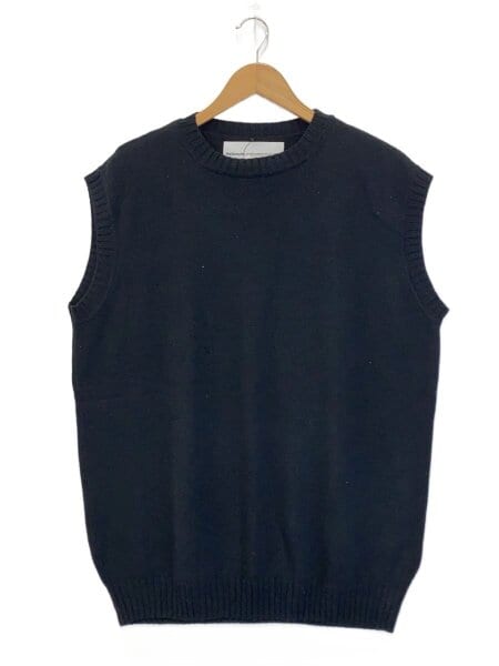 walenode(ウェルノード) / ニットベスト(薄手)/XL/シルク/BLK/wn18 