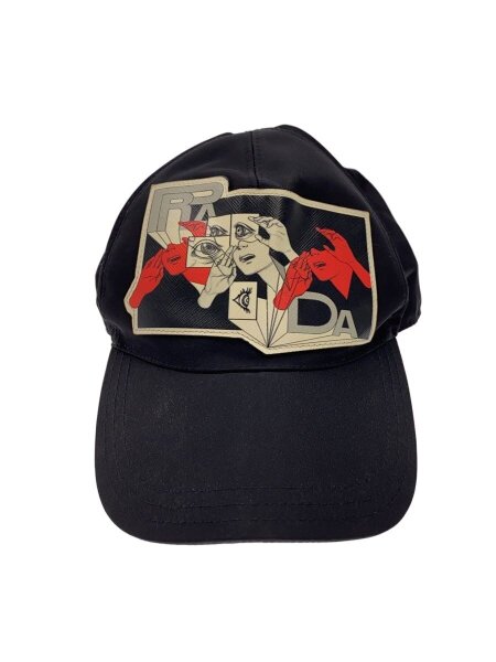 PRADA(プラダ) / コミック/キャップ/M/ナイロン/BLK/メンズ | 中古品の