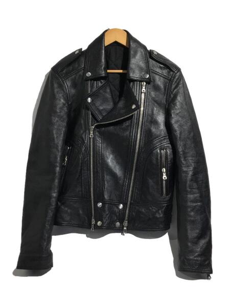 BALMAIN / ダブルライダースジャケット/46/羊革/BLK/無地/W8H2868P199 BALMAIN(バルマン) / 18AW/W8H2868P199/ダブルライダースジャケット/46