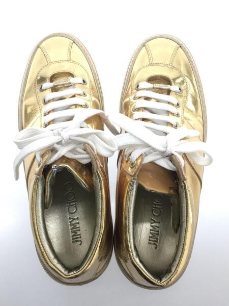 ジミーチュウ　スニーカー　ホワイト レザー ゴールドスター ハイカット JIMMY CHOO ホワイト ゴールド ハイカットスニーカー