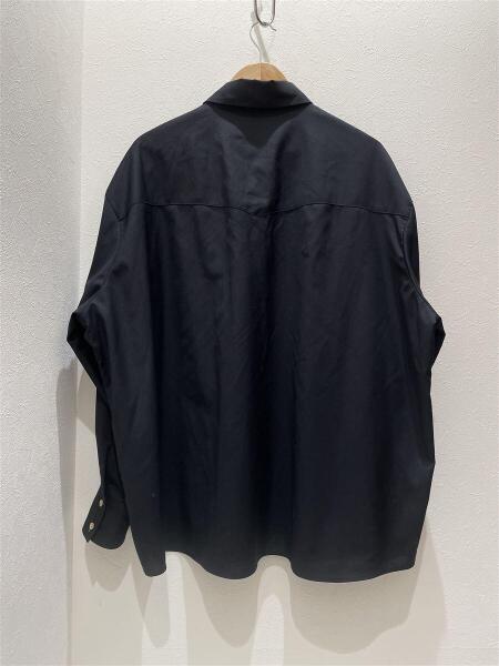 TTT_MSW / 21SS/Wool shirt/長袖シャツ/M/ウール/BLK/TTT-2021SS-SH01 TTT_MSW(ティー) / 長袖シャツ/L/ウール/ブラック/TTT-2021SS-SH01
