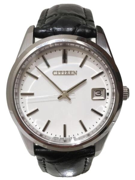 CITIZEN(シチズン) / クォーツ腕時計/アナログ/レザー/WHT/白/BLK/黒 