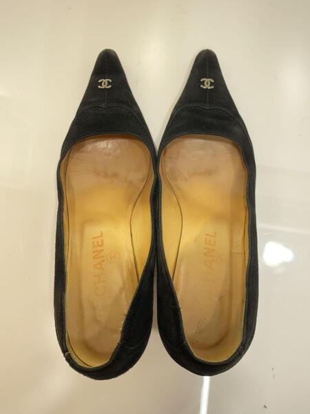 正規品　CHANEL ブラックレザーポインテッドトゥパンプス　サイズ36 CHANEL(シャネル) / ココマーク/ポインテッドトゥ パンプス/デザイン