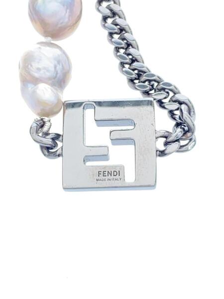FENDI(フェンディ) / チェーンパール切替ズッカブレスレット/シルバー 