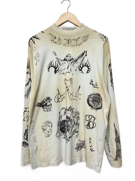 BALENCIAGA(バレンシアガ) / 24ss Tattoo Distressed Shirt/1/コットン 