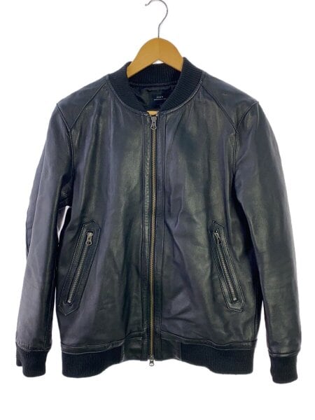 【レア】フランス製 レザージャケット ブルゾン 羊革 スタンドカラー 古着 SLICK(スリック) / レザージャケット・ブルゾン/1/羊革/BLK | 古着の