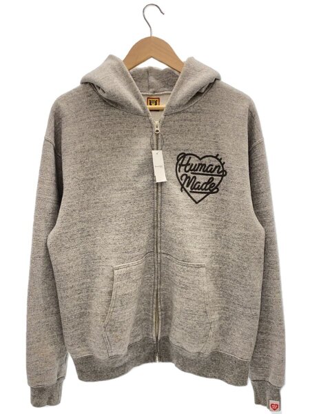 HUMAN MADE ジップパーカー　ヒューマンメイド　ダークグレー 中古・古着通販】HUMAN MADE (ヒューマンメイド) LOGO ZIP HOODIE