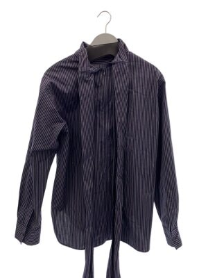 LOEFF ロエフ ブラウス M 紺 【古着】【中古】【送料無料】 LOEFF ロエフ ブラウス M 紺 【古着】【中古】【送料無料】の通販 by