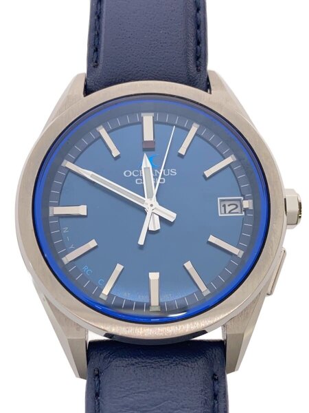 CASIO OCEANUSOCW-T200SLE-2AJRネイビー レザー 時計 Casio Oceanus