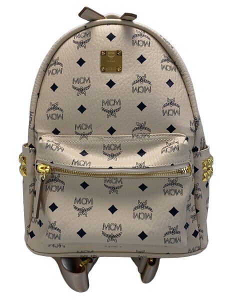 MCM エムシーエムロゴ柄スタッズリュックサック ファッション