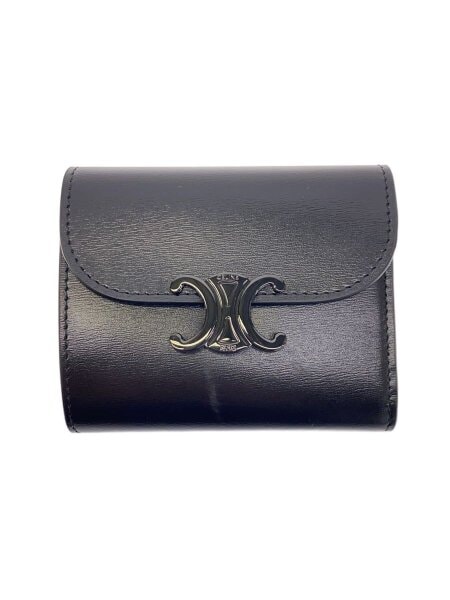 CELINE(セリーヌ) / 3つ折り財布/レザー/BLK/無地/レディース CELINE(セリーヌ) / 3つ折り財布/レザー/BLK/無地/レディース