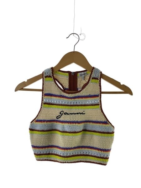 GANNI(ガニー) / コットンクロシェノースリーブコロップドプルオーバー