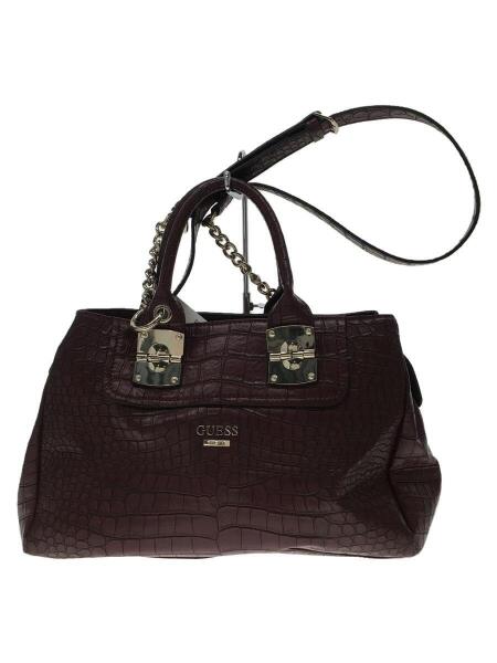 GUESS(ゲス) / クロコ型押し/2way/ショルダーバッグ/レザー/BRD/無地 
