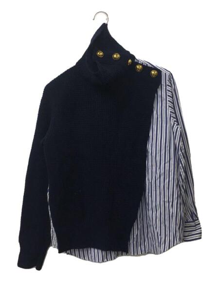 sacai(サカイ) / 2018AW/ニットレイヤードブラウス/1/ウール/NVY  