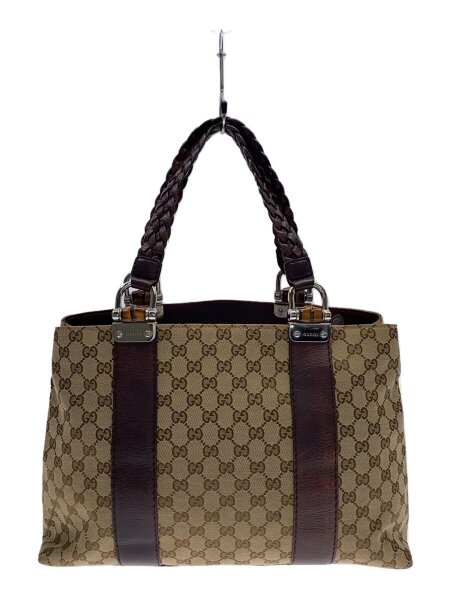 GUCCI(グッチ) / トートバッグ_バンブー_GG キャンバス/キャンバス/BRW 