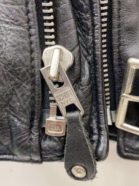 Schott(ショット) / ダブルライダースジャケット/S/レザー/BLK/無地