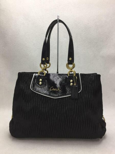 COACH(コーチ) / アシュレイ ギャザード サテン キャリーオール/--/BLK 