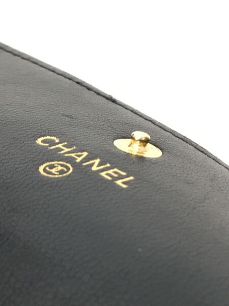 CHANEL(シャネル) / L-GUSSET FLAP WALLET/レザー/BLK/レディース 