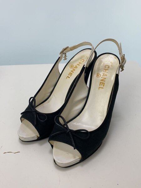 CHANEL(シャネル) / ココマーク/オープントゥ/パンプス/37.5/BLK 