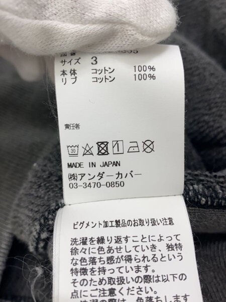 スウェット/3/UC2D9805/24AW/コットンスウェットプルオーバー UNDERCOVER(アンダーカバー) / スウェット/3/コットン/GRY/プリント